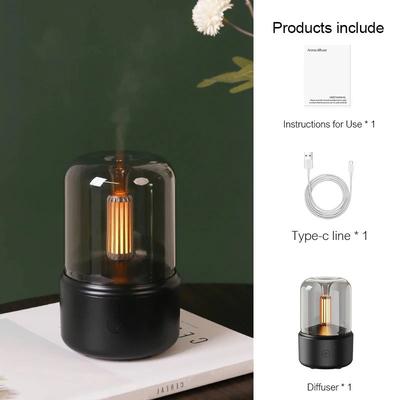 Portable Mini Aroma Diffuser USB Air Humidifier Night Light, Essential Oil Cold Mist Maker Sprayer For Home Office black