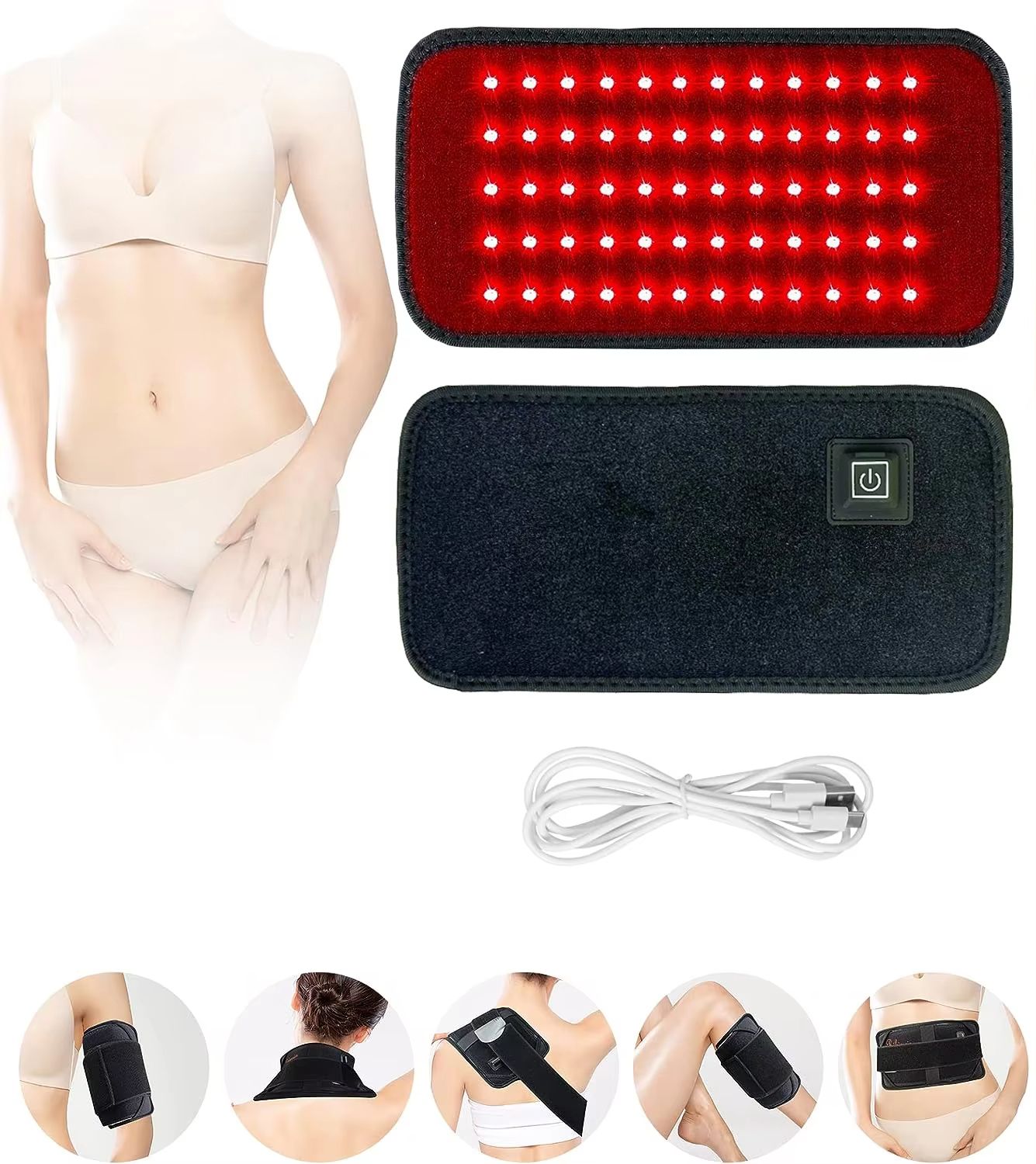 LED Red & Infrared Light Therapy Belt, Back Pain Relief, Fat Burn Wrap, Full Body Slimming & Recovery Heat Pad LED Red & Infrared Light Therapy Belt, Back Pain Relief, Fat Burn Wrap, Full Body Slimming & Recovery Heat Pad