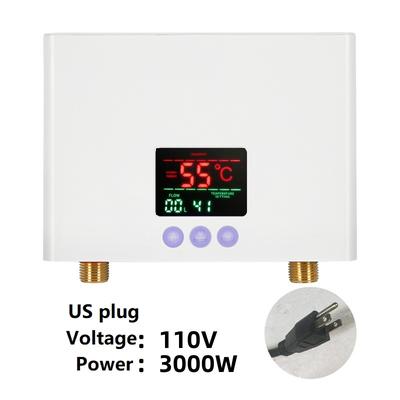 110V 220V Instant Water Heater 3000W 5500W Wall Mounted Electric Heater For Bathroom Shower & Kitchen Fast Hot Water 110v 3000w us Plug white