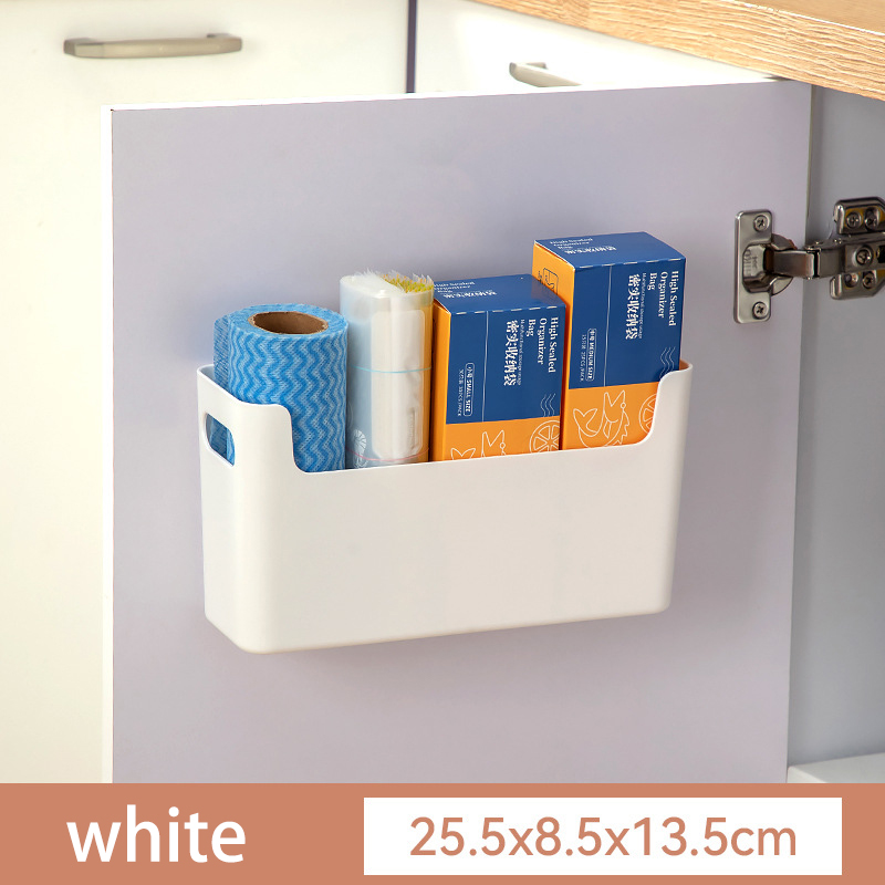 Non Perforated Clish Film Rack & Inside Cabinet Wall Shelf, Spice Rack & Dish Drying Rack For Kitchen white large