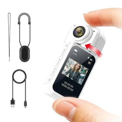 Mini POV Action Camera With Magnetic Mount And 2.7K Recording white