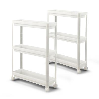 Slim Rolling Storage Cart With Wheels And Drainage, Narrow Detachable Organizer For Small Spaces Slim Rolling Storage Cart With Wheels And Drainage, Narrow Detachable Organizer For Small Spaces