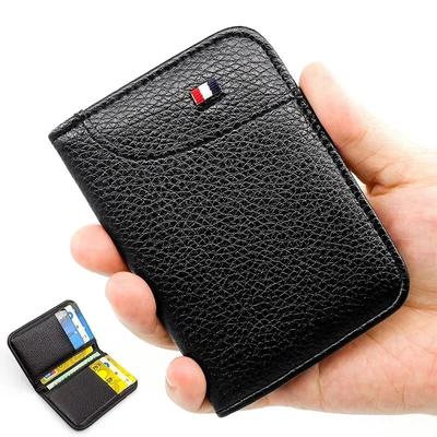 PU Leather Mini ID Credit Card Wallet For Men, Slim Portable Small Wallet, Thin Soft Card Holder Purse PU Leather Mini ID Credit Card Wallet For Men, Slim Portable Small Wallet, Thin Soft Card Holder Purse