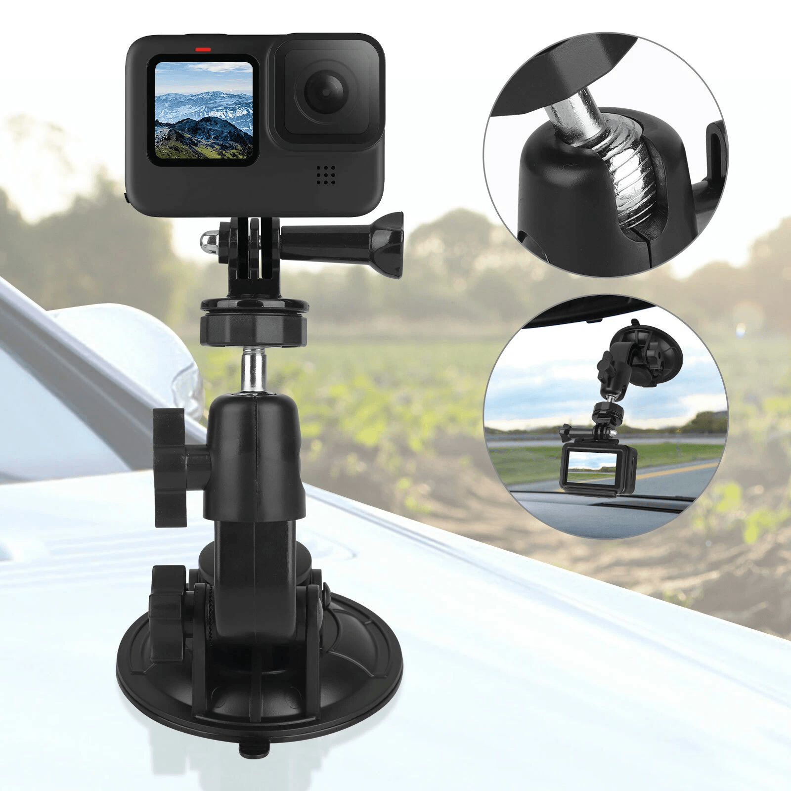 Car Window Holder Suction Cup Mount For GoPro Hero, DSLR, Nikon, Windshield Camera Bracket Car Window Holder Suction Cup Mount For GoPro Hero, DSLR, Nikon, Windshield Camera Bracket
