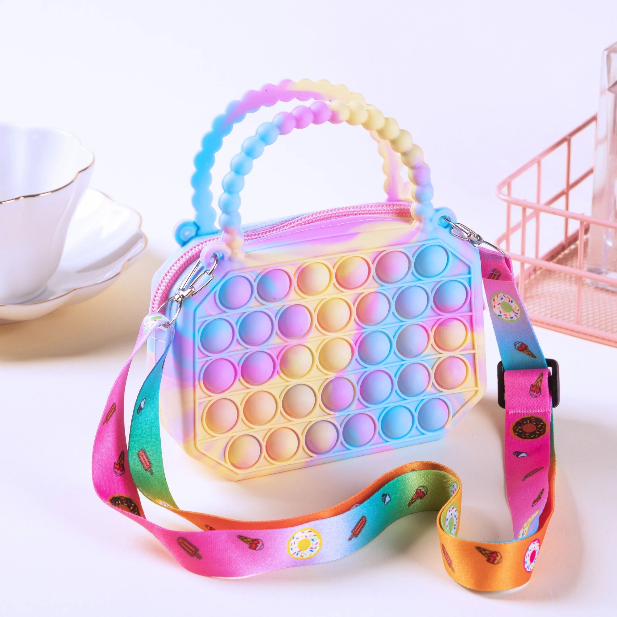 Pop Purse Silicone Sensory Push Pop Bubble Bag, Cute Crossbody Coin Pouch For Kids style 4