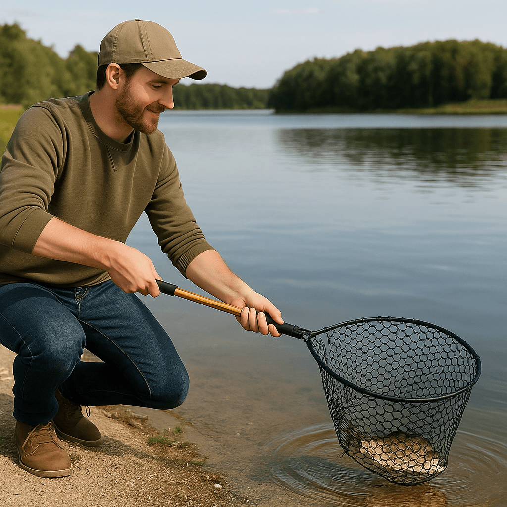 56 In Collapsible Rubber Landing Net With 35 In Handle Tangle Free For Fish Safe Design 56 In Collapsible Rubber Landing Net With 35 In Handle Tangle Free For Fish Safe Design