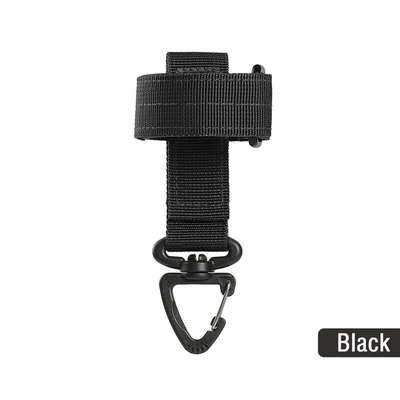 Tactical Nylon Gloves Hook Safety Clip, Multi Use Outdoor Camping Hanging Buckle For Climbing, Work Gloves, Rope black