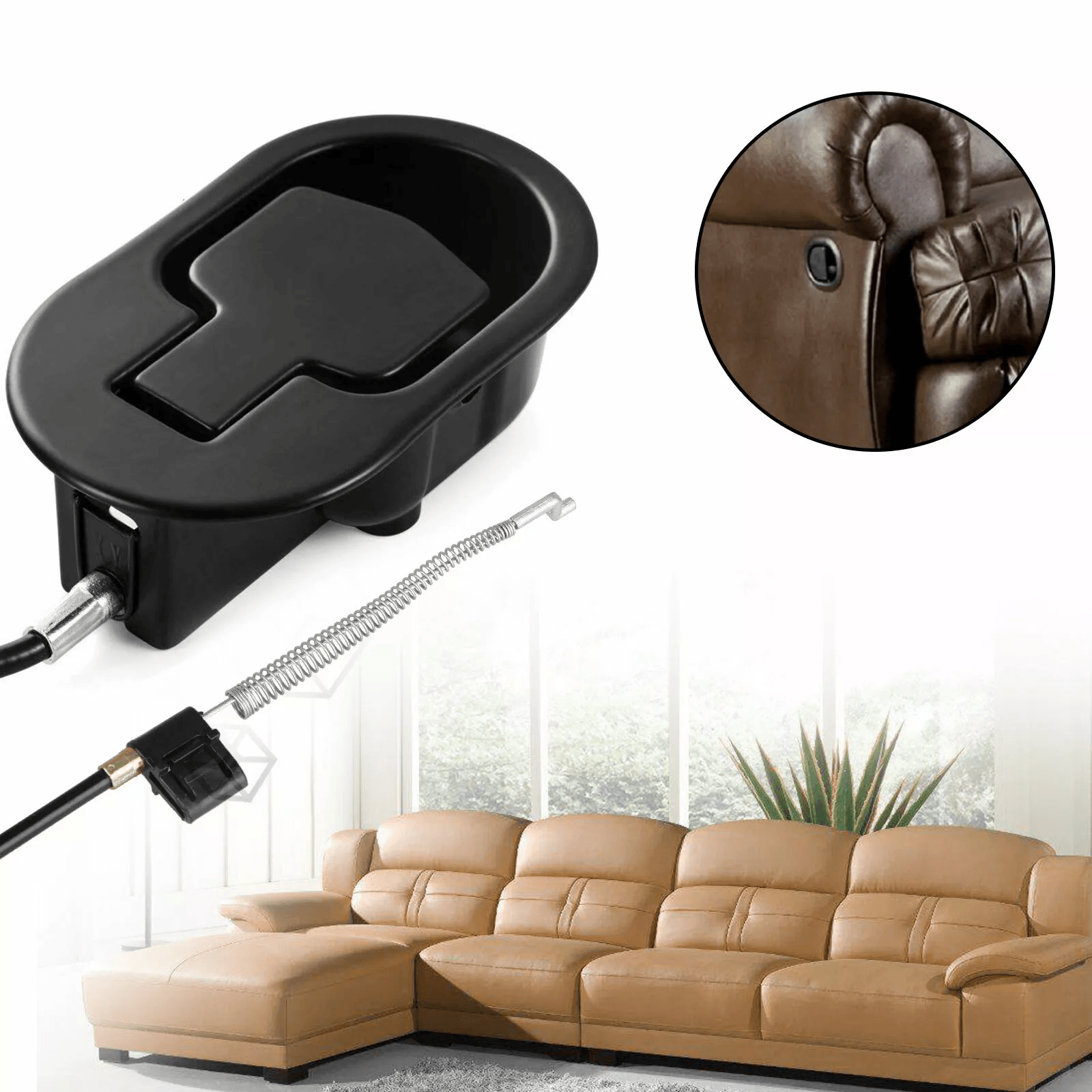 Sofa Recliner Release Pull Handle Replacement With Cable, Universal Chair Couch Lever Parts Sofa Recliner Release Pull Handle Replacement With Cable, Universal Chair Couch Lever Parts