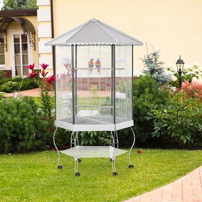 Large Parrot Bird Cage With Stand & Wheels, Macaw Aviary For Cockatoo, Finch, Parakeet Large Parrot Bird Cage With Stand & Wheels, Macaw Aviary For Cockatoo, Finch, Parakeet