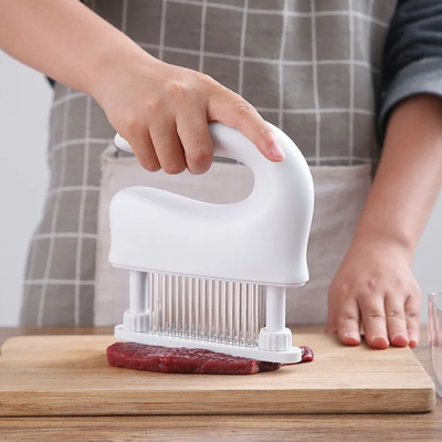 48 Pin Stainless Steel Meat Tenderizer, Professional Blade Meat Tenderizer For Steak, Tenderloin & More white