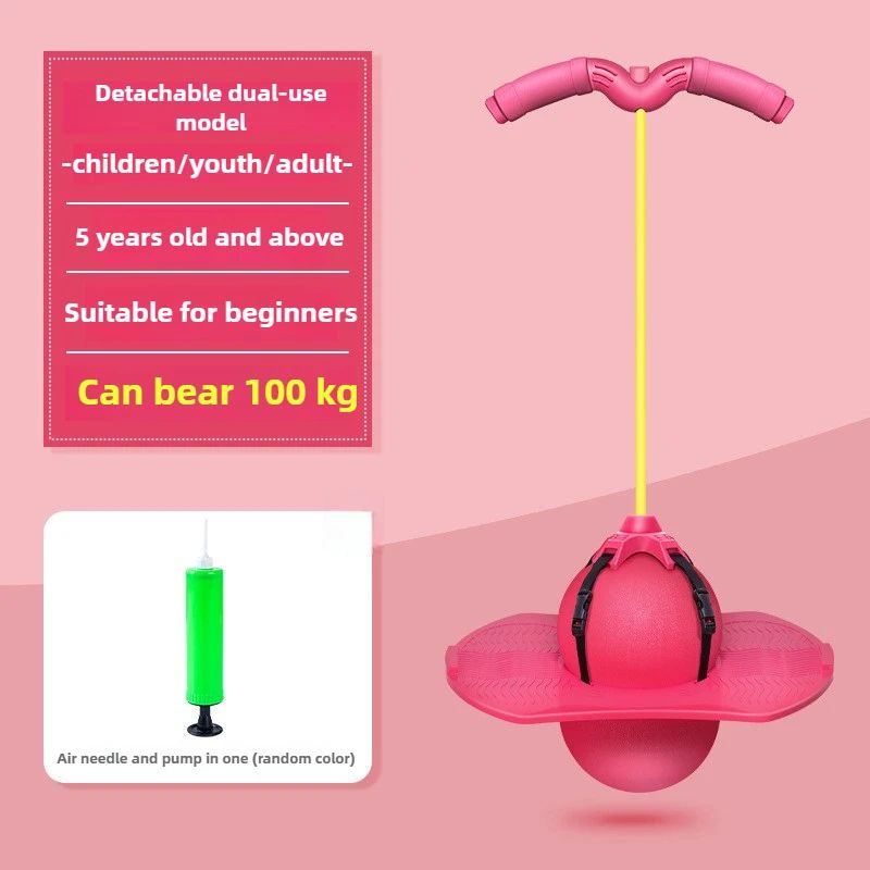 Childrens Bouncing Ball Frog Jump Equipment, Long Height Exercise & Balance Training For High Jump pink