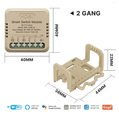 MOES Tuya Smart WiFi Zigbee Switch Dimmer Module For DIY Light Control wifi 2 Gang Switch