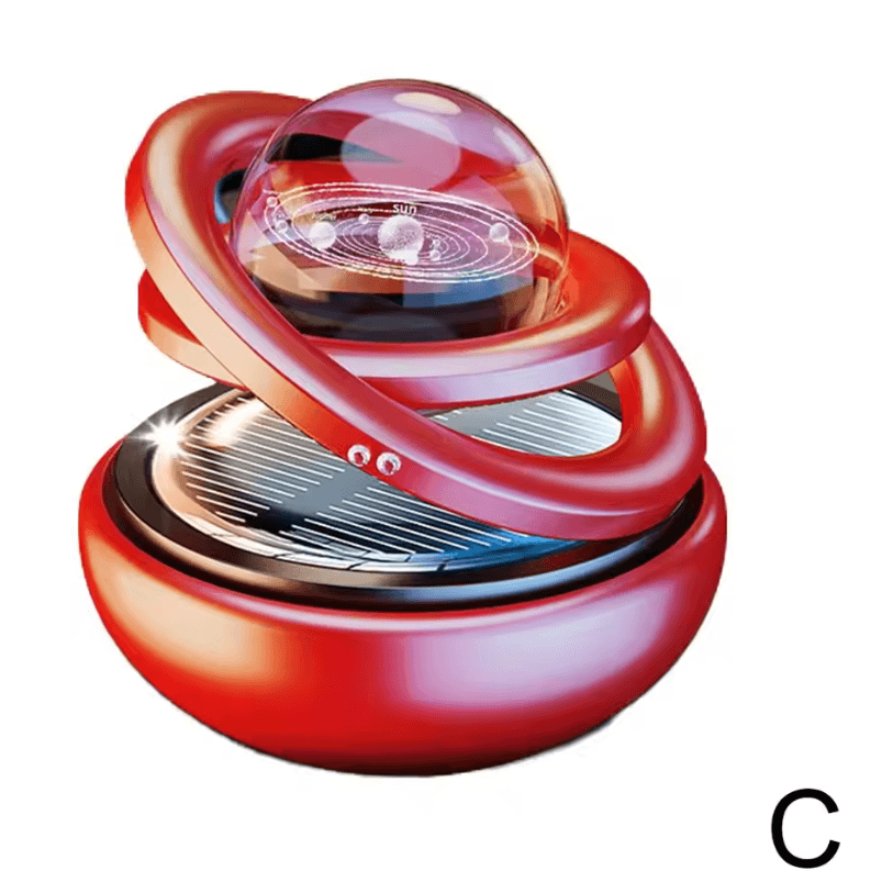 Solar Car Aromatherapy Ornament With Rotating Crystal Ball Diffuser c