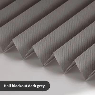 Self Adhesive Pleated Window Blinds Half Blackout Shades For Bathroom And Balcony half Dark Grey 90cm X 150cm