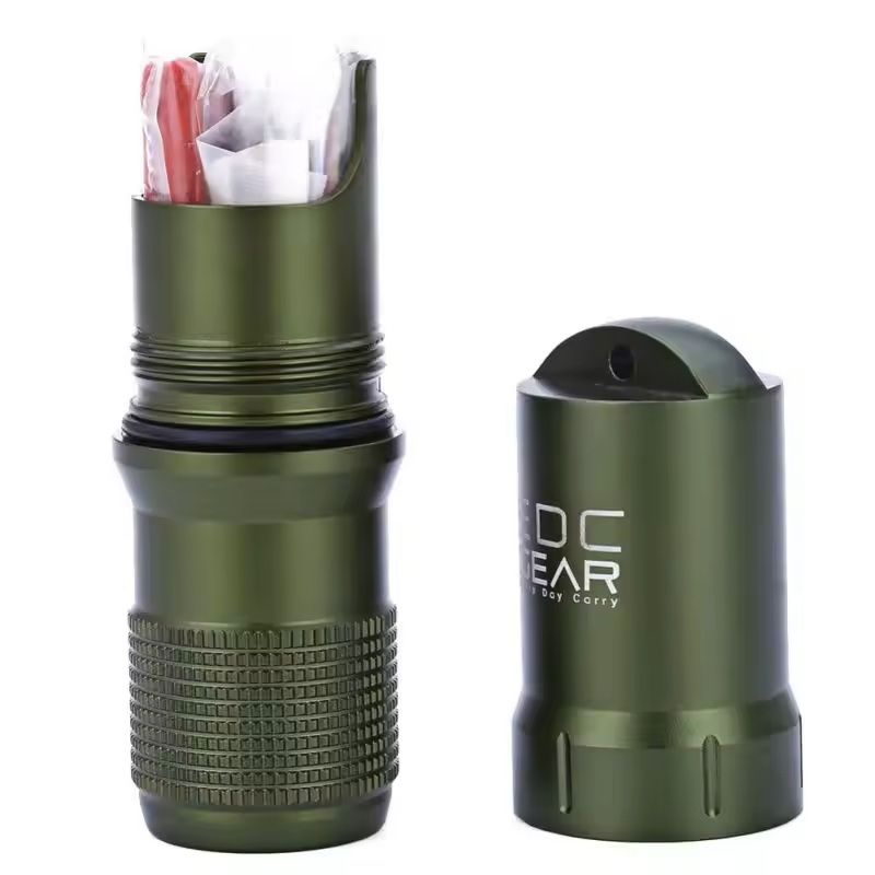 Waterproof Capsule Storage Container EDC Survival Box green
