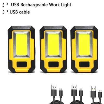 Rechargeable Work Light With Magnetic Base And Power Bank Function, LED Flashlight For Camping, Emergency, And Outdoor 3pcs