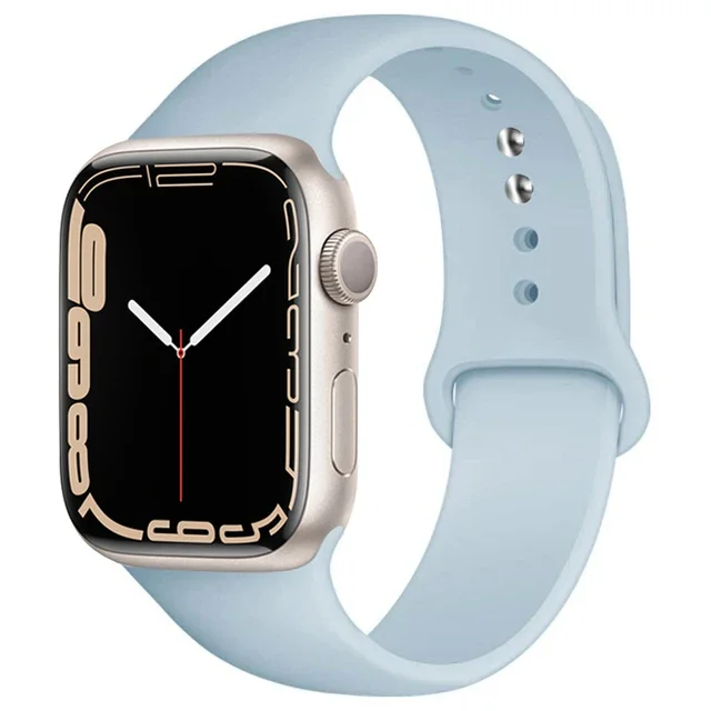 Sport Silicone Band For Apple Watch Strap IWatch Series Bracelet Replacement Wristband 27 Sky Blue 38 40 41 S10 42mm Ml