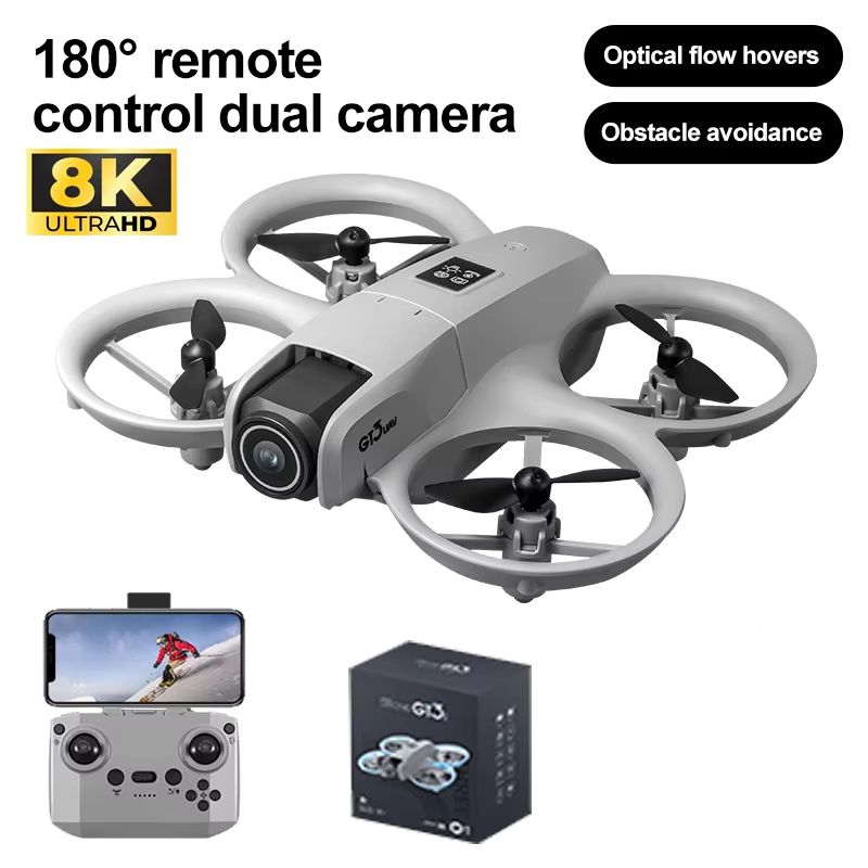 GT3 Foldable GPS Drone With 8K Dual HD Cameras & Obstacle Avoidance 8k grey 1b