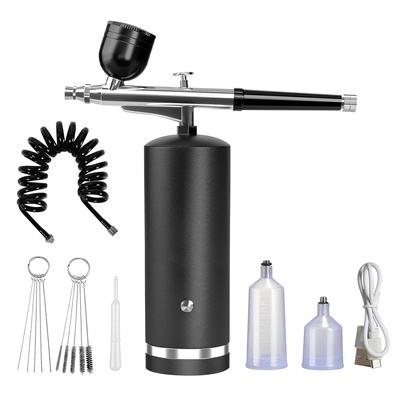 Electric Paint Gun Airbrush Compressor Kit High Pressure Mini Spray Gun For Art, Makeup & Model Painting black