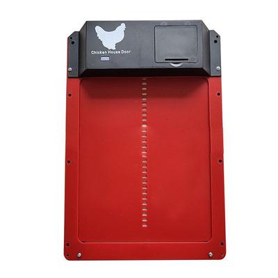 Automatic Chicken Coop Door Opener Light Sensor, Battery Operated, Weatherproof Hen House Gate red