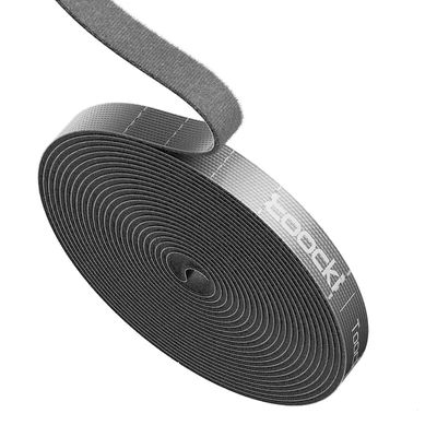 Reusable 5m Cable Management Organizer, Tearable Cord Winder Ties For Neat Wire & Phone Accessories Storage gray