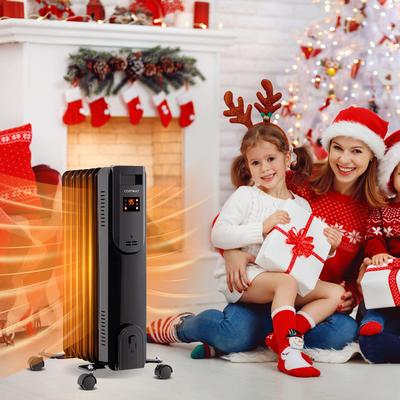 Energy Efficient Oil Filled Radiator Heater, Adjustable Thermostat, 3 Modes & Remote Energy Efficient Oil Filled Radiator Heater, Adjustable Thermostat, 3 Modes & Remote