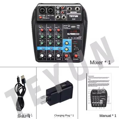 Multi Channel DJ Audio Mixer Console With Bluetooth And USB Recording 4 channel us Plug