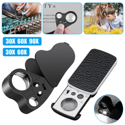 Jewelry Magnifier Loop Eye With LED Light, Folding Magnifying Glass For Gems, Watches, Rocks, And Hobby Inspection Jewelry Magnifier Loop Eye With LED Light, Folding Magnifying Glass For Gems, Watches, Rocks, And Hobby Inspection