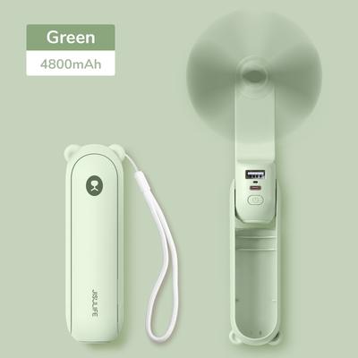 Portable Mini Handheld Fan USB Rechargeable, Fan With Power Bank & Flashlight, Compact Cooling For Travel & Camping 4500mah Green F8x