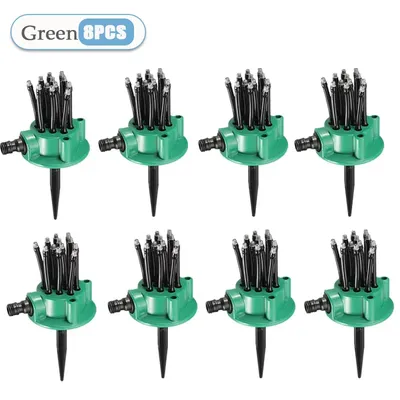 360 Degree Automatic Garden Sprinkler, Lawn Rotary Nozzle With Wide Coverage, Water Saving Irrigation System For Grass 8pcs