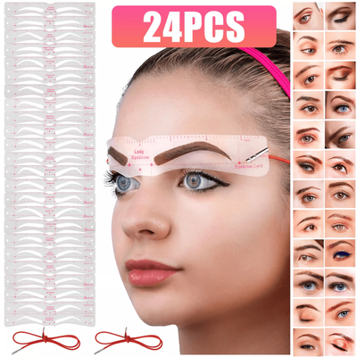 Eyebrow Shaping Stencils Grooming Template Kit, Styles Makeup Tool For Eyebrow Styling, Grooming & Shaping Precision Eyebrow Shaping Stencils Grooming Template Kit, Styles Makeup Tool For Eyebrow Styling, Grooming & Shaping Precision