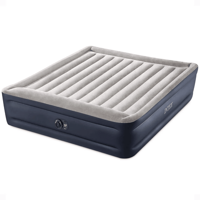 King Size Intex Dura Beam Plus Deluxe Air Mattress With Built In Pump, Inflatable Blow Up Bed For Camping, Home Use King Size Intex Dura Beam Plus Deluxe Air Mattress With Built In Pump, Inflatable Blow Up Bed For Camping, Home Use