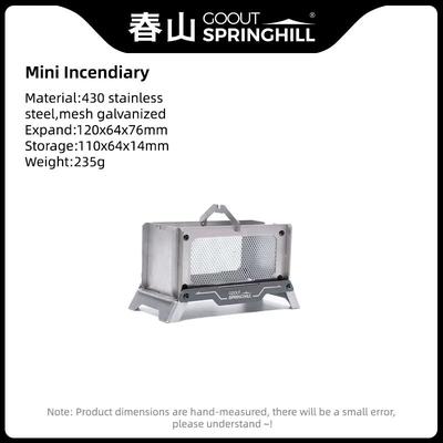 Springhill Foldable Mini Wood Stove & Incense Burner For Outdoor And Indoor Use handle