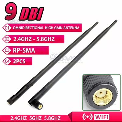 Dual Band RP SMA Antenna For WiFi Router Or Card, High Gain Wireless Antenna With RP SMA Connector Dual Band RP SMA Antenna For WiFi Router Or Card, High Gain Wireless Antenna With RP SMA Connector