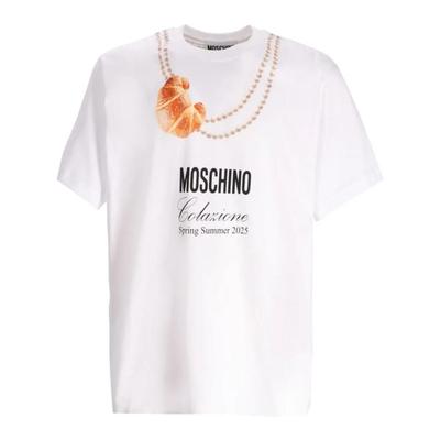 T-Shirt With Print - White - Moschino T-Shirts