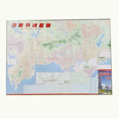 Shenzhen-Karte, chinesisch-englische Übersetzung, Straßenkarte des Stadtverzeichens, Shenzhen-Karte, Verkehrskarte, Straßenkartenanleitung Image