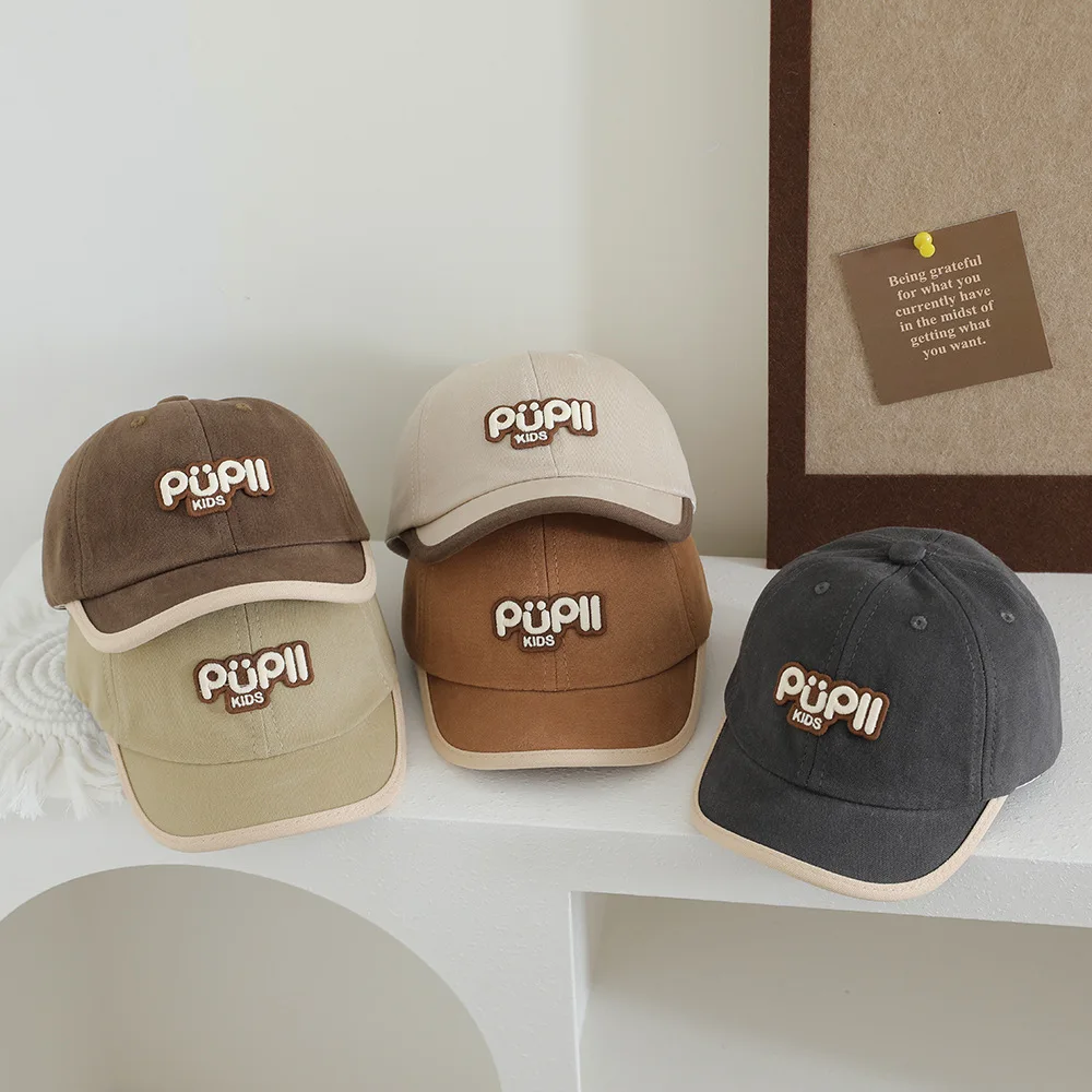 Mode Buchstaben Kinder Baseball Kappe 2025, Neue Herbst Baumwolle Einstellbare Hysterese Sonnenhut Baby Outdoor Sport Hip Hop Caps Image