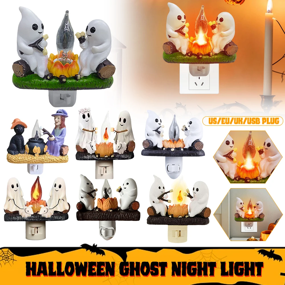 LED Geist Lagerfeuer Flackernde Nachtlicht Harz Geist Lagerfeuer Nachtlicht Lustige Geister Lagerfeuer Nachtlicht Hause Gruselige Dekor