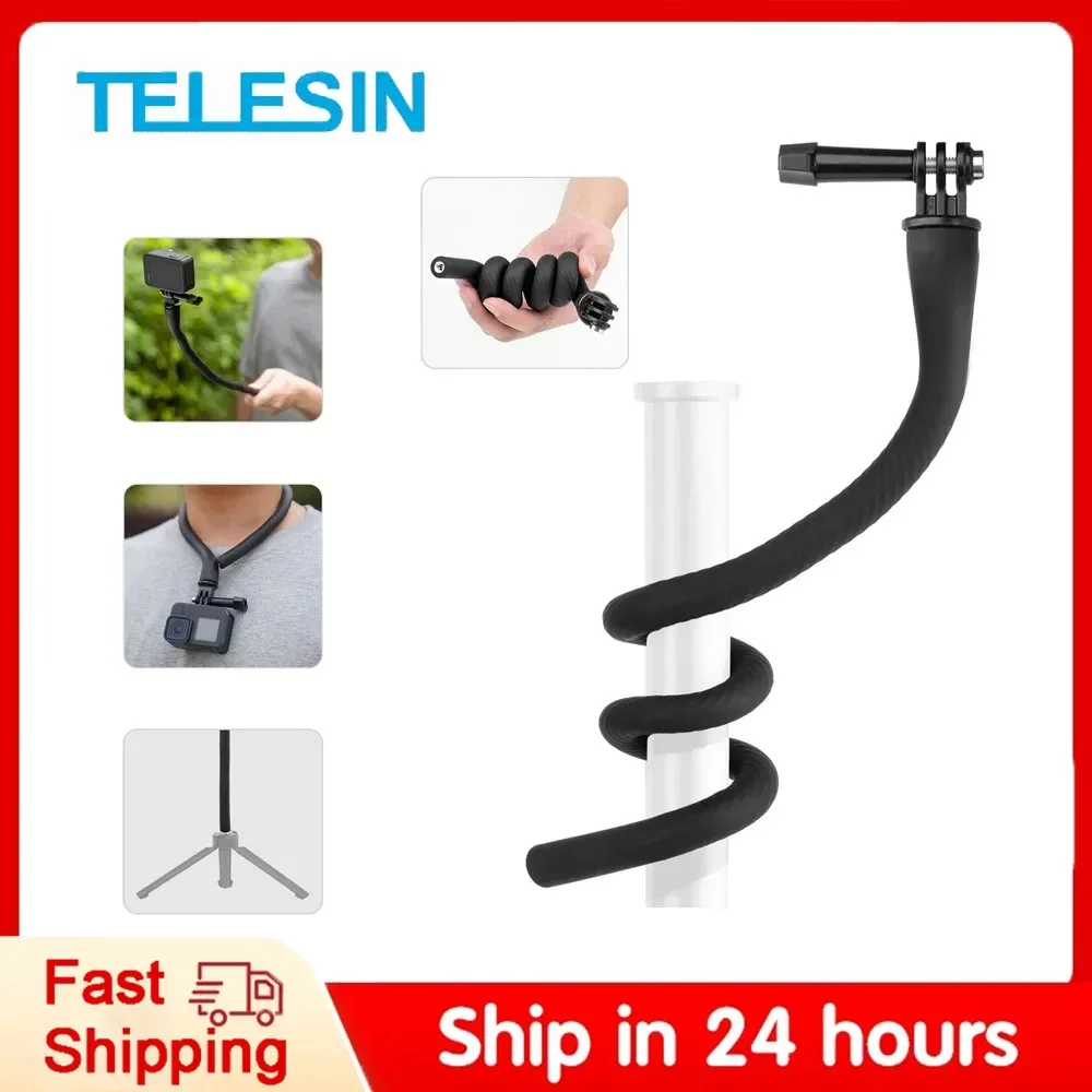 TELESIN Flexible Halterung Action Kamera Halterung Für Gopro Insta360 DJI Action Kamera Octopus Stativ Telefon Halter Clip Ständer Image