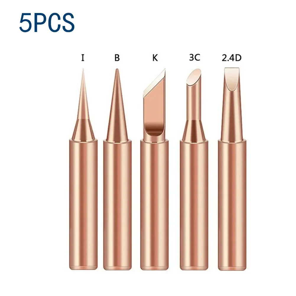 5 stücke Lötkolben 900M Lötkolben Kopf Set Innen Heißer Blank Kupfer Elektrische Lötkolben Spitze Image
