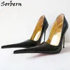 Sorbern 14 cm Stilettos High Heel Pump Schuhe Italien Stil Spitz Damen Schuhe Pumps Slip On Party Heels Unisex Fetisch Custom