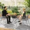 Chaise de jardin deux pièces, chaise de salle à manger d'extérieur, chaise de jardin, chaise de balcon, jardin, balcon, chaise de terrasse en rotin, gris foncé
