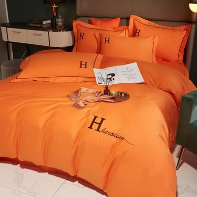 Modern Fashion 8Color 100% Pure Cotton Bedding Set Queen King Size 4-Piece Set Solid Color Duvet Cover Bed Sheet Set FittedSheet