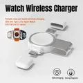 Caricabatterie wireless magnetico Porta USB portatile di tipo C per Apple Watch 9 8 7 6 SE 5 4 3 2 Dock station di ricarica rapida