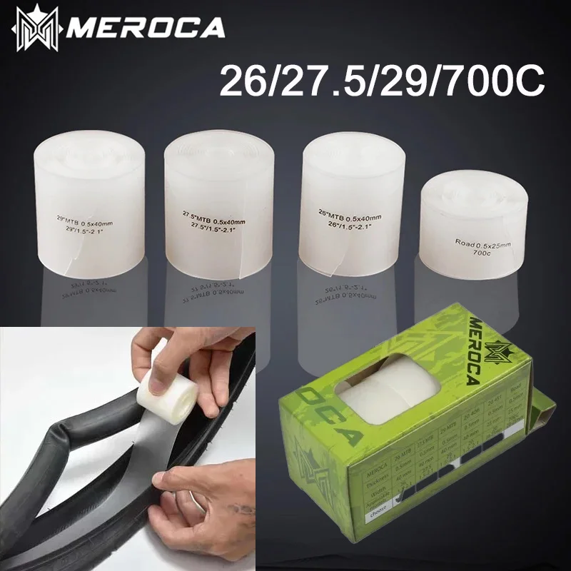 Fodera per pneumatici per bicicletta MEROCA 700c 26 27,5 29 pollici Mountain Road bike camera d'aria nastro antiforatura a prova di pneumatici fodera per pneumatici da 29 pollici
