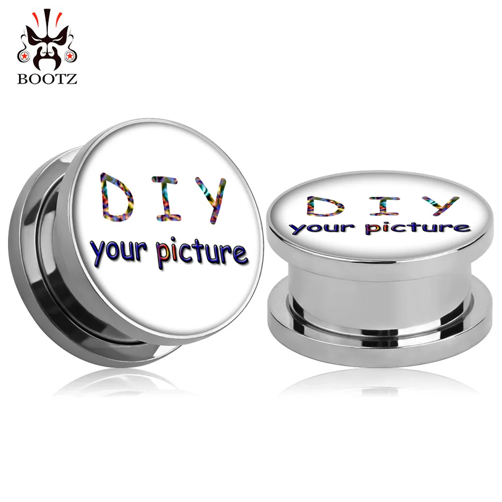 KUBOOZ Edelstahl-Ohrmessgeräte, Plugs, Piercing-Tunnel, Körperschmuck, verkauft pro Paar, 6 mm bis 25 mm, Geschenk Image