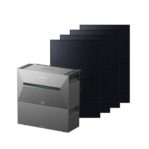 Anker SOLIX Solarbank 3 E2700 Pro + 1740Wp Bifaziales Solarmodul + 1× BP2700 Erweiterungsakku