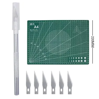 Table Tennis Rubber Cutting Tool Aluminium Alloy Cutting Knife with Blades Precision Ping Pong Racket DIY Accessories 1set