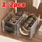 1/2pcs Belt Storage Box Household Wardrobe Belt Display Stand Plastic Transparent Silk Scarf Tie Storage Box Wardrobe Organizer