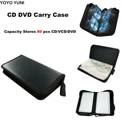 Portable For VCD DVD CD Binder Carry Pouch Faux Leather Holder Carry Bag Disc Wallet Organizer Box